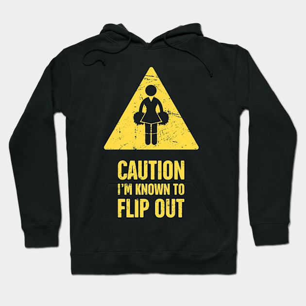 CAUTION | Cute And Funny Cheerleading Cheerleader Hoodie by MeatMan